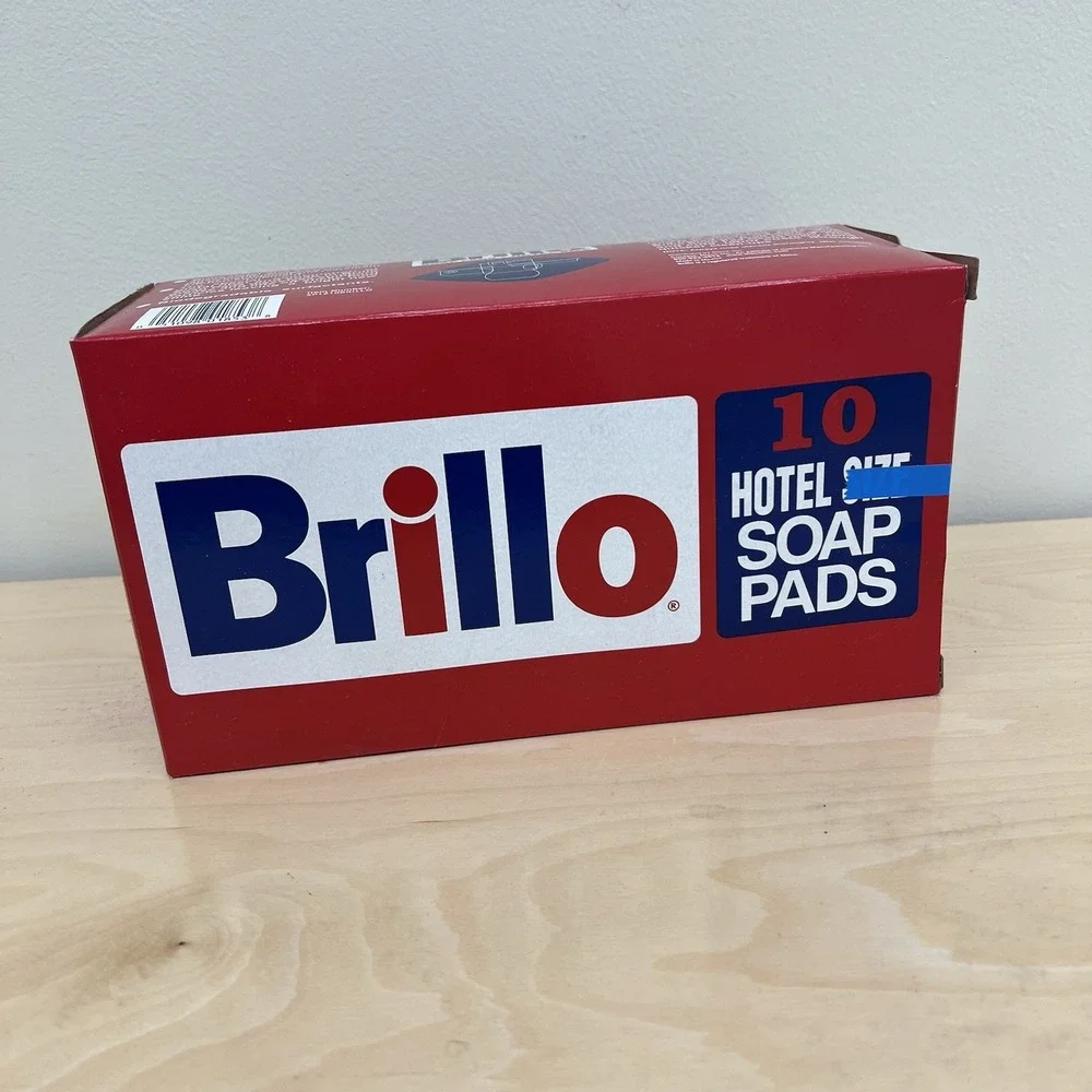 Brillo W240000 4 in. x 4 in. Hotel Size Soap‎ Pad - Charcoal/Pink (10/Box) New